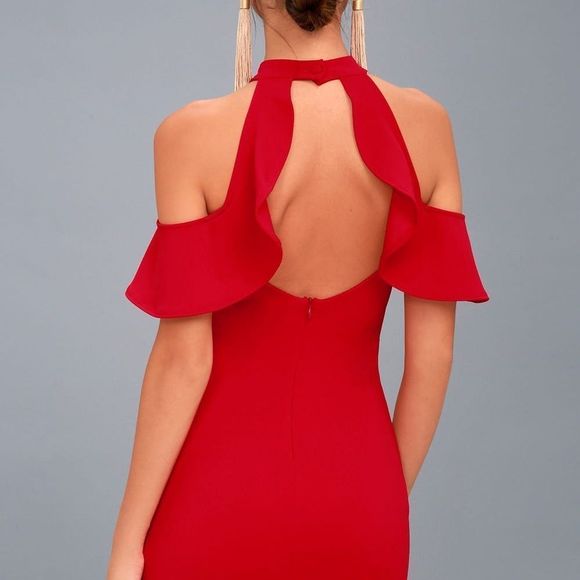 Lulus dress Your Time Red Off-the-Shoulder Bodycon - Picture 4 of 11